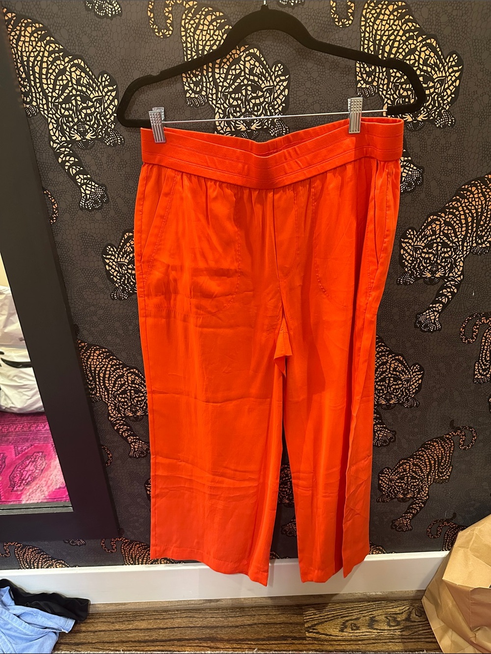 CAbi Bright Orange Wide-Leg Trousers